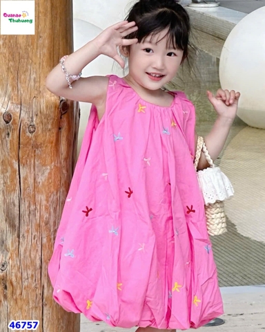 Đầm bí Miakid hồng nơ