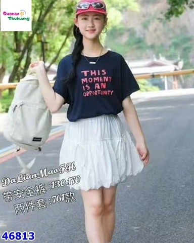 Set áo đen Moment, cv trắng