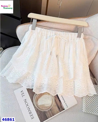 Chân váy ren trắng hoa to