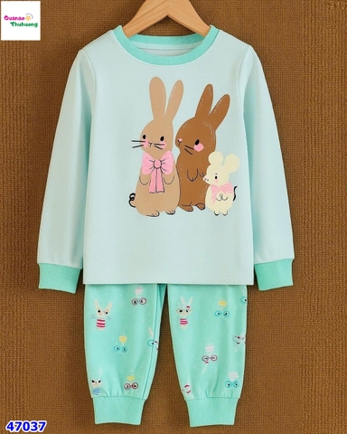 Bộ dài HuniKid xanh thỏ
