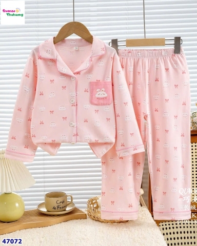 Pyjama Qkelke hồng thỏ nơ