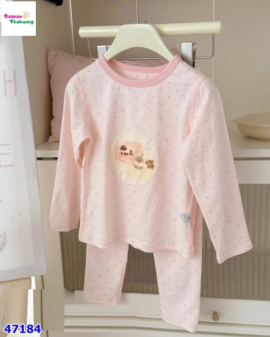 Bộ Honey hồng chấm bi 4 chú chó