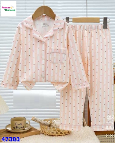 Pyjama hồng sọc Cherry