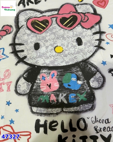 Áo thun trắng Kitty đeo kính