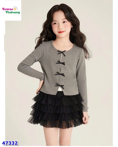 Set ChoHee xám đính nơ