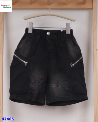 Short jean XSD đen túi chéo