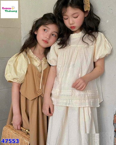 Set váy trắng tay bồng