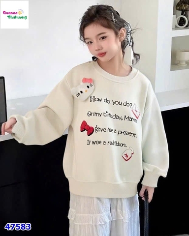 Áo dài tay kem Hello Kitty