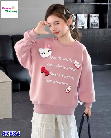 Áo dài tay hồng Hello Kitty