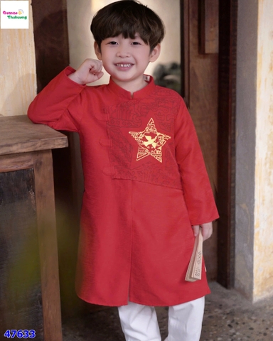 Set áo dài Bernie đỏ sao vàng