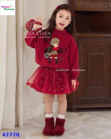 Set váy Luca đỏ cô gái