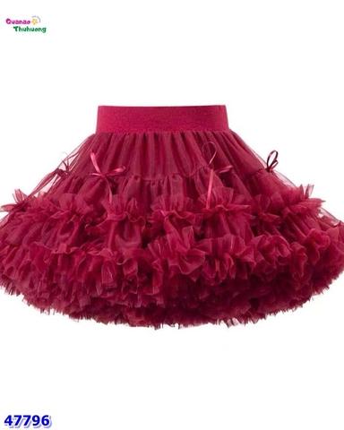 Chân váy tutu đỏ đính nơ