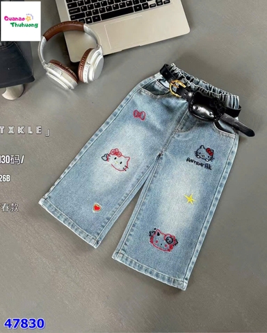 Quần Jean dài Hello Kitty đỏ
