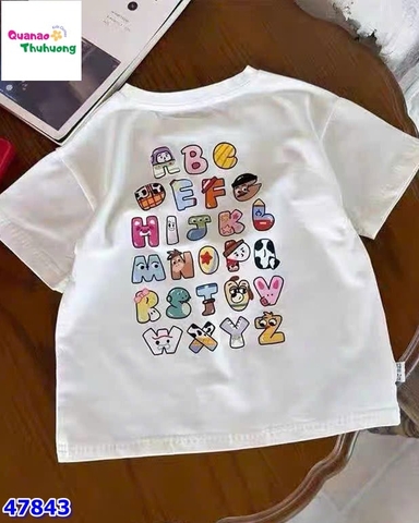 Áo thun trắng chữ cái màu sắc