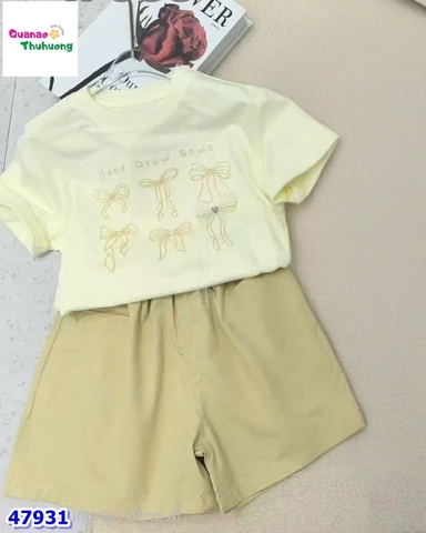 Set bộ DDH áo vàng nơ