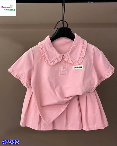 Set váy áo polo hồng MinMin