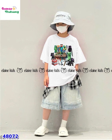 Bộ Elaine trắng Minecrapt, quần jean xanh