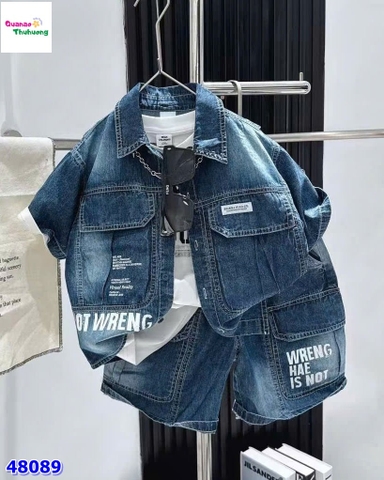 Set sơ mi + quần short jean
