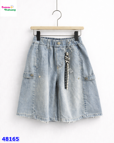 Quần jean lửng HSD xanh cài nút