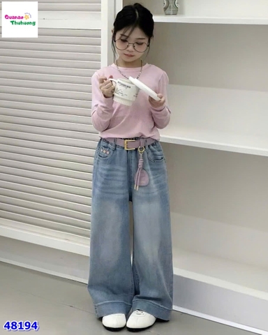 Quần jean dài xanh trái tim