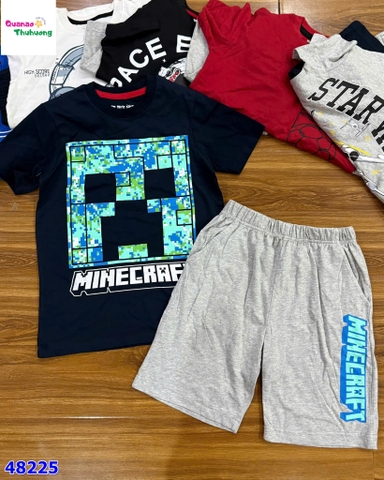 Bộ short thun đen Minecraft