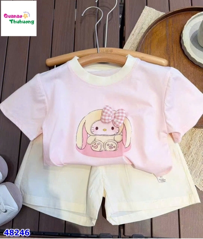 Bộ áo hồng Kitty thỏ