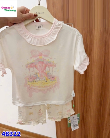 Bộ Tencel lửng kem đu quay hồng