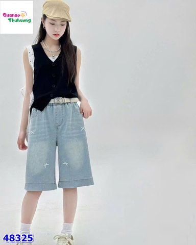 Quần jean lửng đính nơ