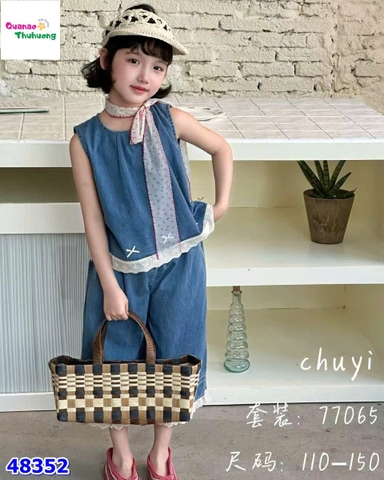 Set bộ jean đính nơ