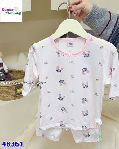 Bộ Tencel W hồng thỏ