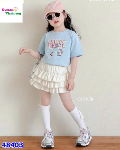 Set váy MiaKid xanh con ngựa