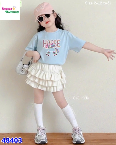 Set váy MiaKid xanh con ngựa