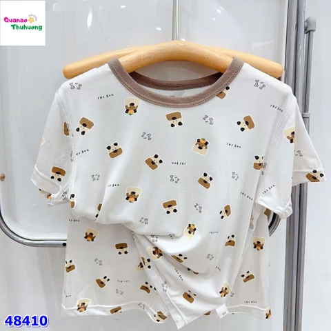Bộ Tencel W nâu in cún