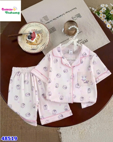 Bộ Pyjama đùi hồng gấu