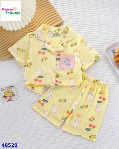 Bộ Pyjama đùi vàng thỏ