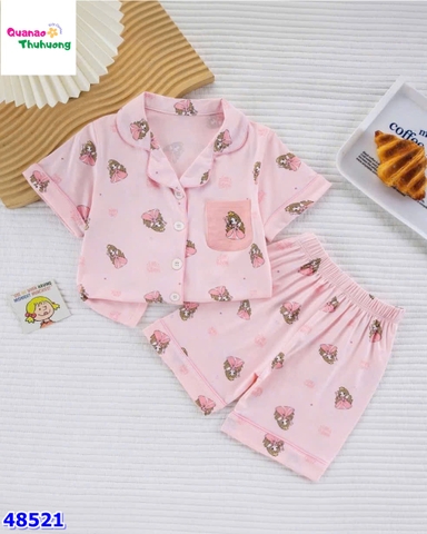 Bộ Pyjama đùi hồng công chúa