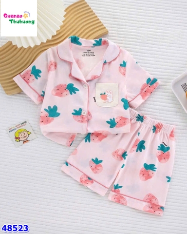 Bộ Pyjama đùi hồng đào