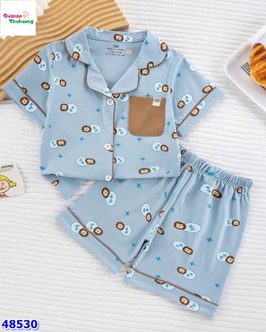 Bộ Pyjama đùi xanh sư tử