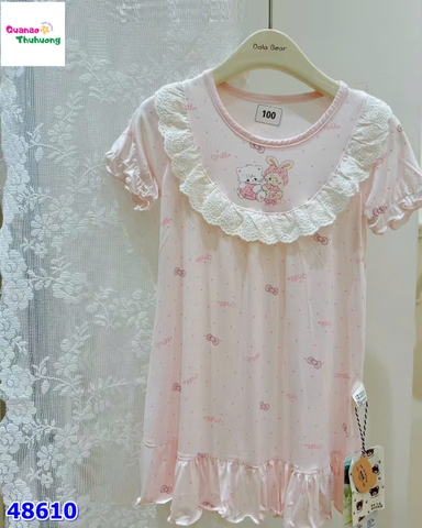 Đầm ngủ Tobela mèo hồng