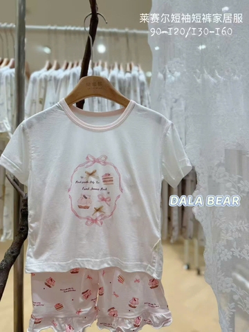 Bộ Tencel T kem nơ hồng