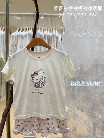 Bộ Tencel T Kitty nơ hồng