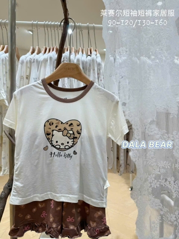 Bộ Tencel T Kirtty tim nâu