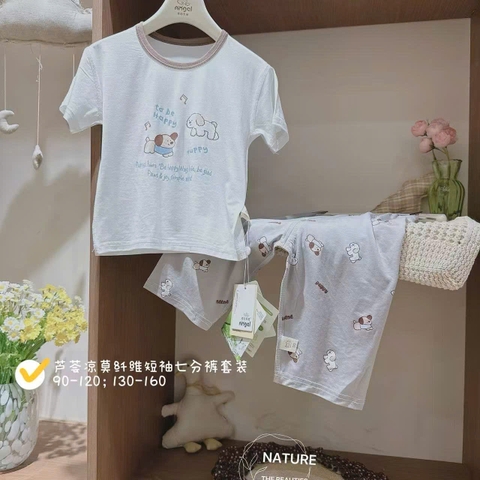 Bộ Tencel T lửng chó tobe happy