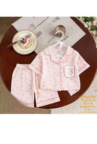 Bộ Pyjama hồng tim Kitty