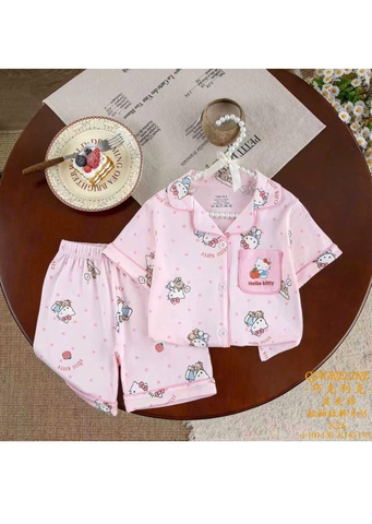 Bộ Pyjama hồng Kitty táo
