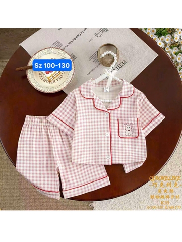 Bộ Pyjama caro hồng