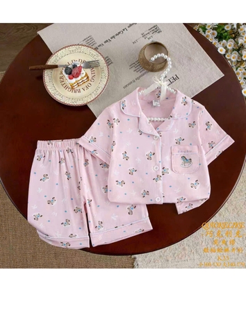 Bộ Pyjama hồng ngựa nhí