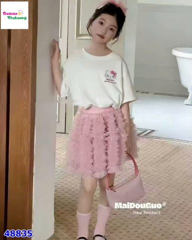 Áo trắng in Kitty 50th