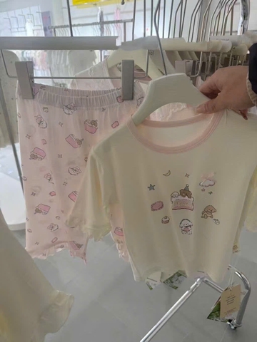 Bộ Tencel T kem gấu và cún