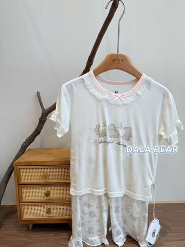 Bộ Tencel T lửng kem thỏ Bunny